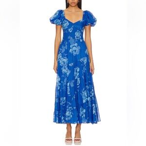 Free people Elegant Blue Floral Dress